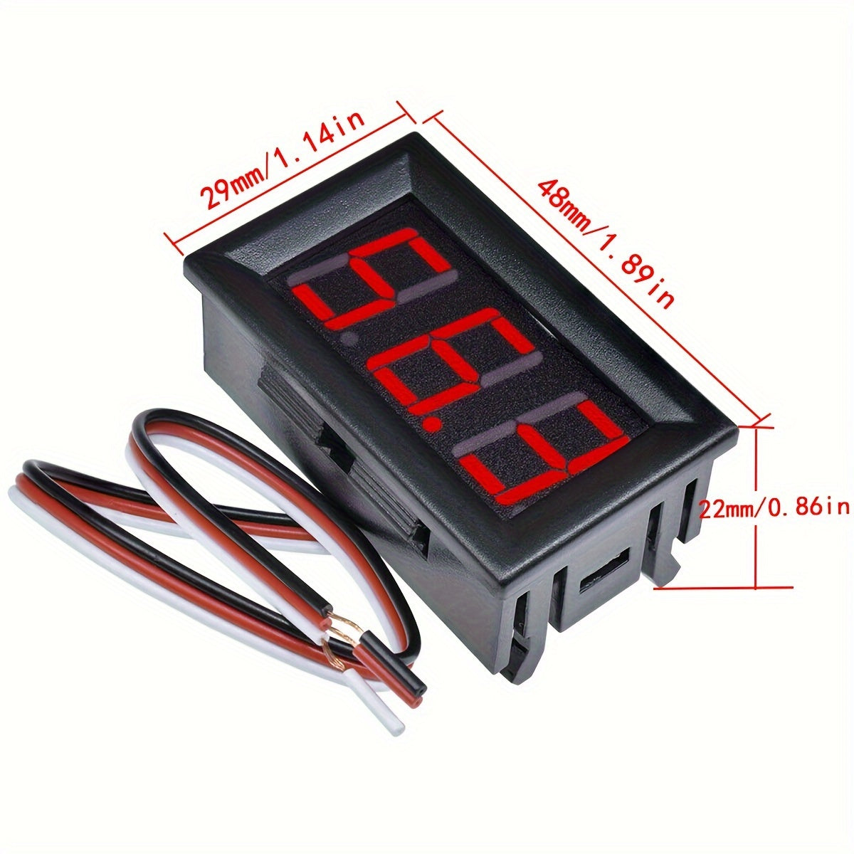 Digital Voltage Meter 4.5-30V LED Display Battery Motor Panel Mount Red Blue Green