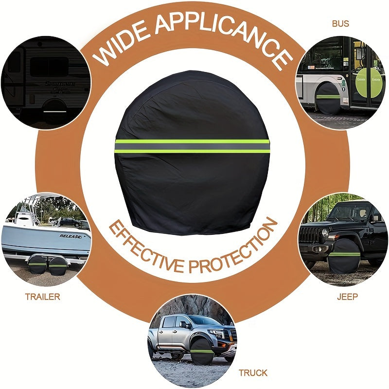 4PCS Car Tire Covers Reflective Strips High Visibility Tire Protection