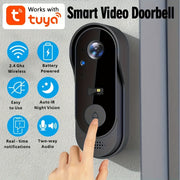 Wireless Video Doorbell with Night Vision 2-Way Audio Rechargeable Battery Indoor Outdoor