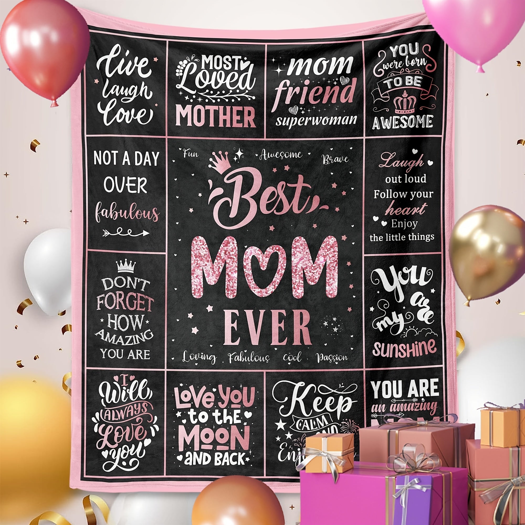 Плед из фланели с вязкой, дизайн «Лучшая мама на свете», моется в машинке, подходит для всех сезонов, подарок для дивана-кровати