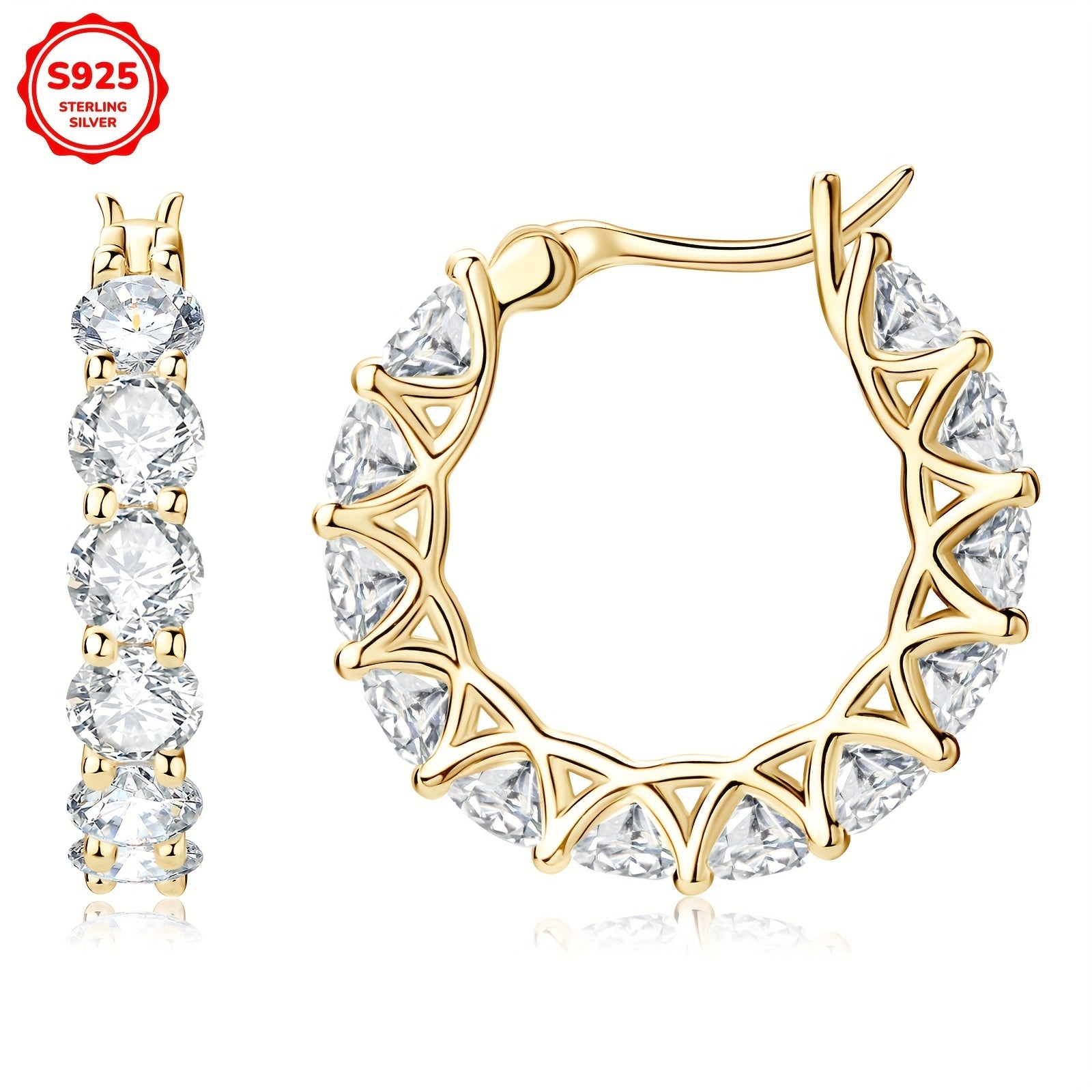 Sterling Silver Moissanite Earrings Round Full Circle 3mm 4mm Jewelry Gift