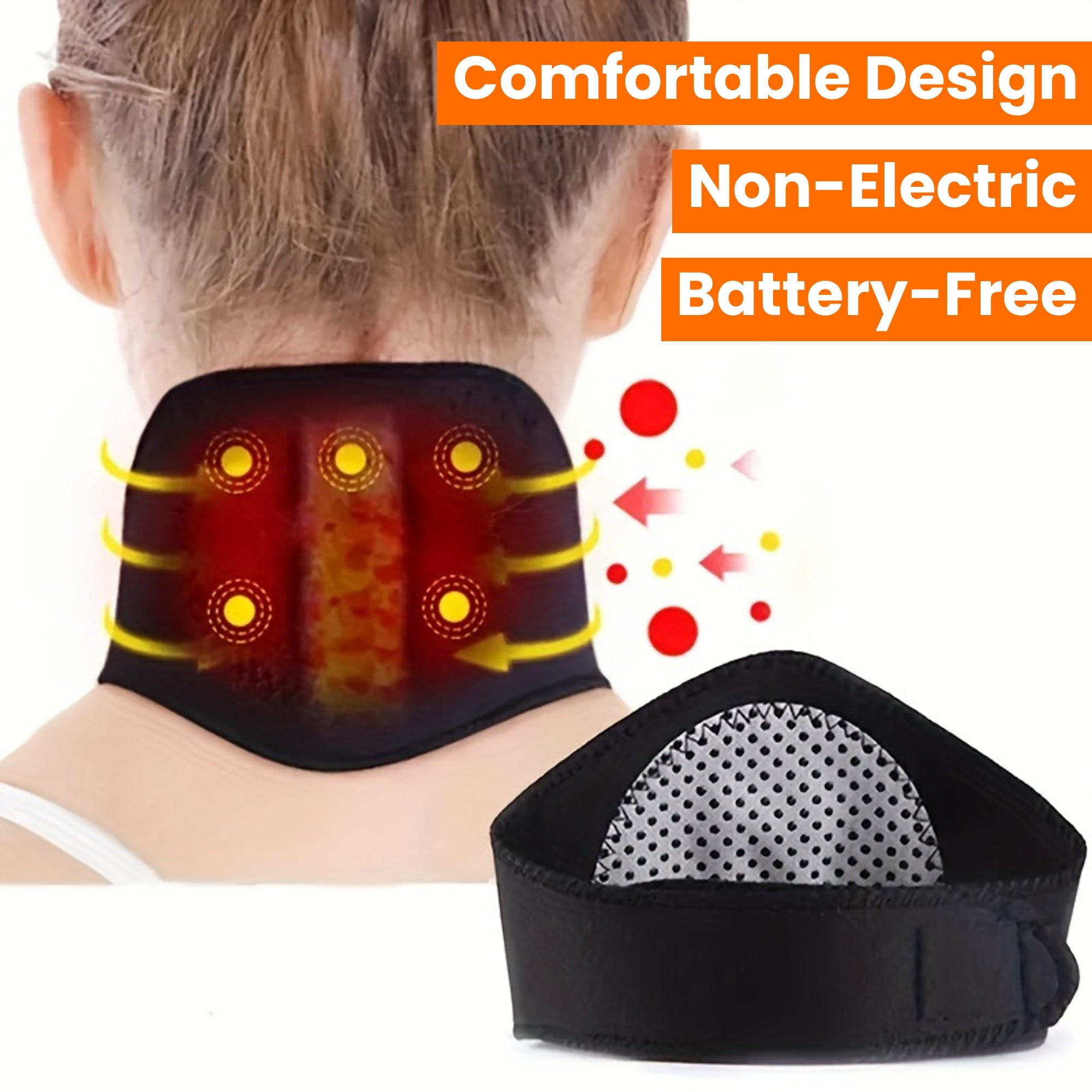 Faja de soporte cervical ajustable para terapia magnética con envoltura de calor