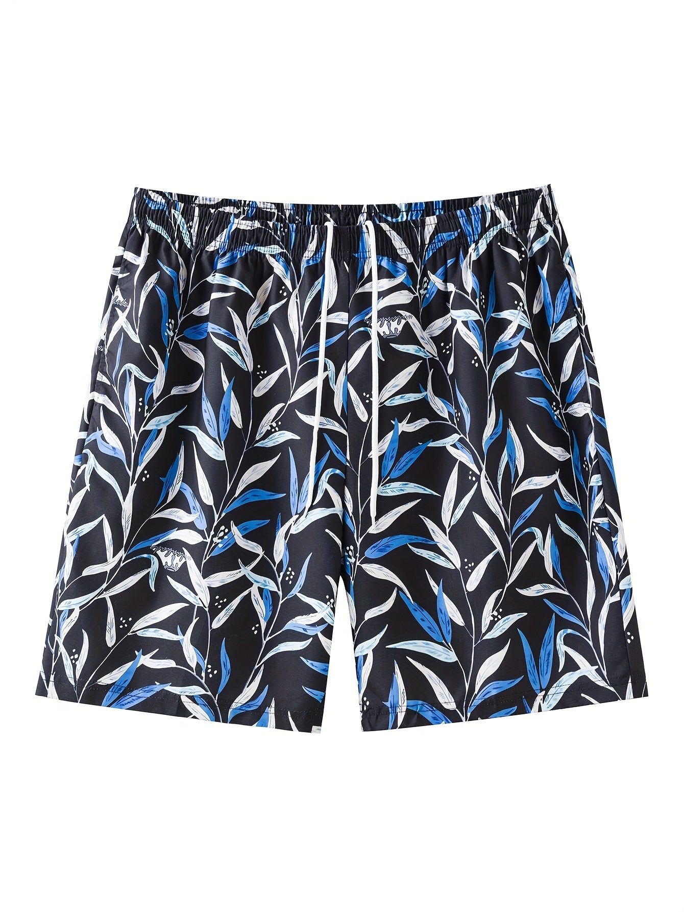 Tropical Trees Print Board Shorts for Big and Tall Men Summer Outdoor Sports