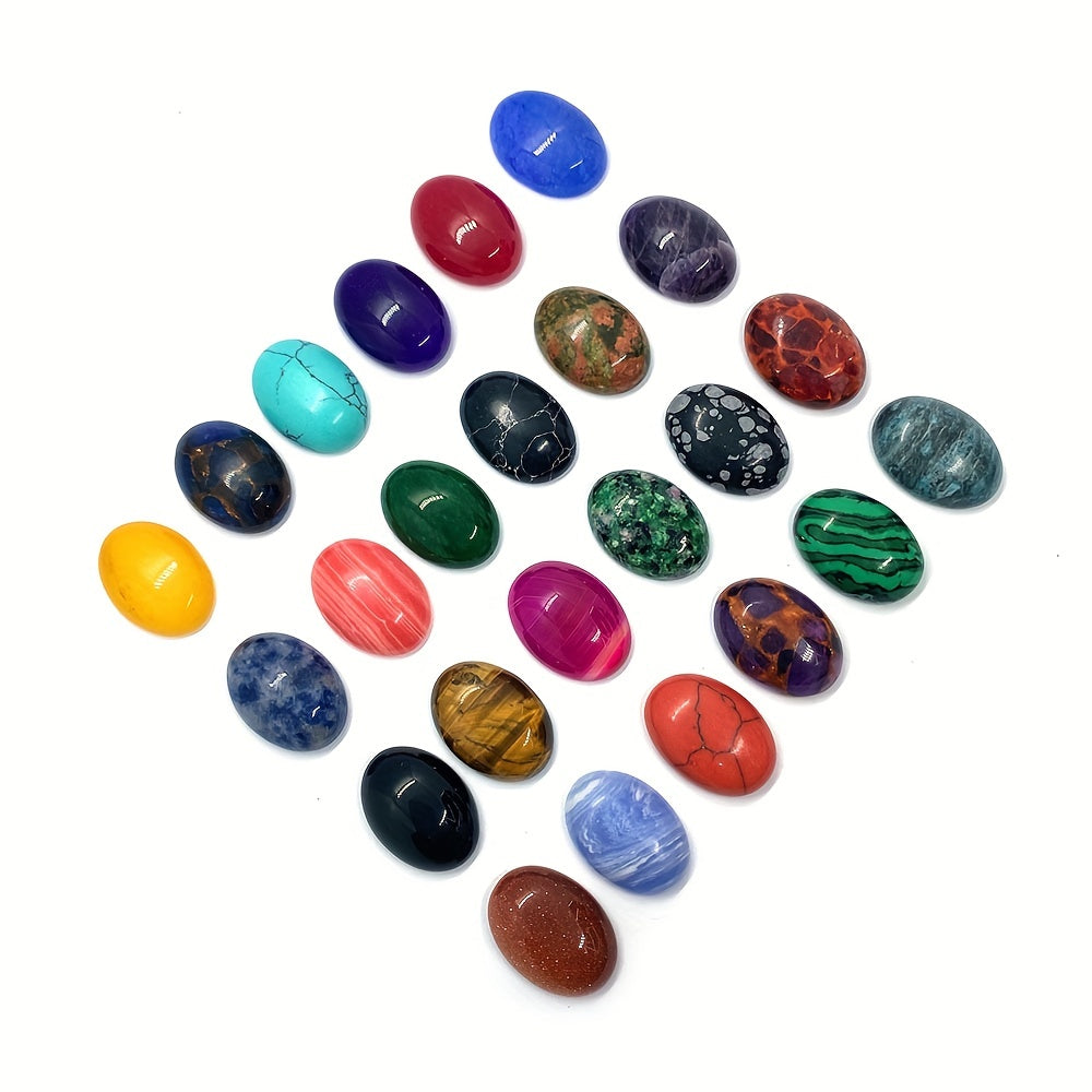 20 Pieces Natural Semi-Precious Oval Stone for Home Decor
