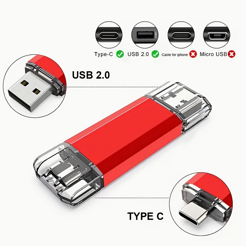 Dual C-Type USB Flash Drive 16GB OTG High-Speed Data Transfer for Android Smartphones and Tablets