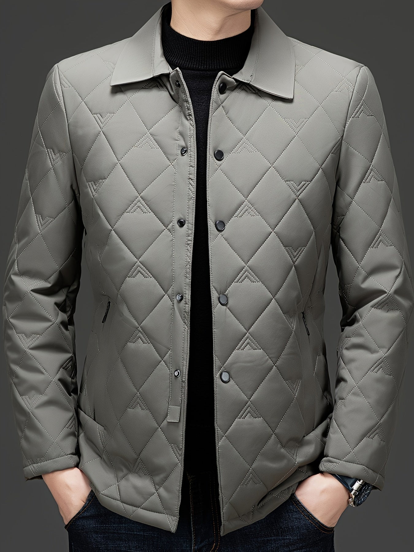 2024 yilgi erkaklar uchun engil to'quv poliester kostyum jeketi, to'liq fermuar, cho'ntaklar, biznes tasodifiy va sayohat uchun oddiy moslik, 100% poliester.