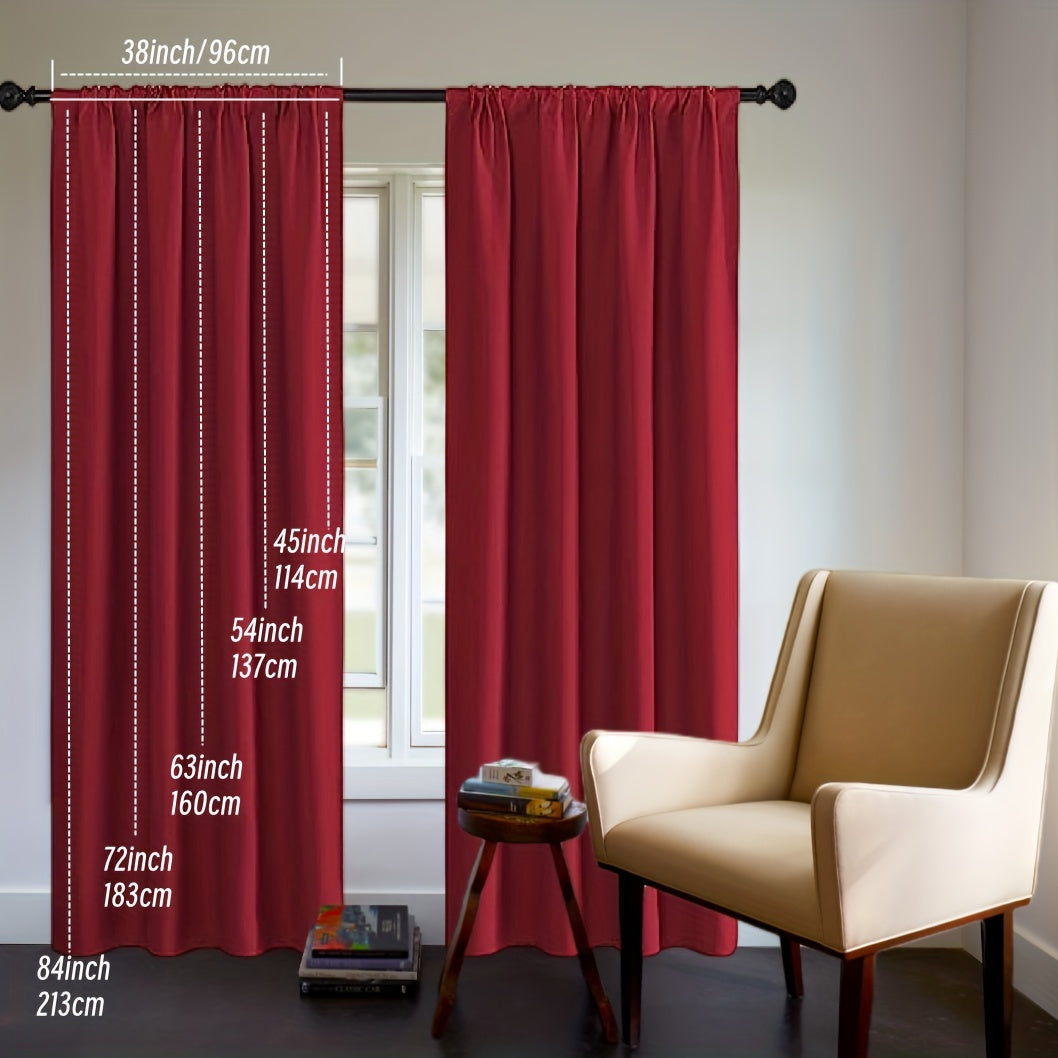 Blackout Curtain Panel Thick Rod Pocket Light Blocking Insulation Bedroom 200g