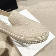 Women's Breathable All-Season Slip-On Loafers Solid Color Fabric Casual Shoes