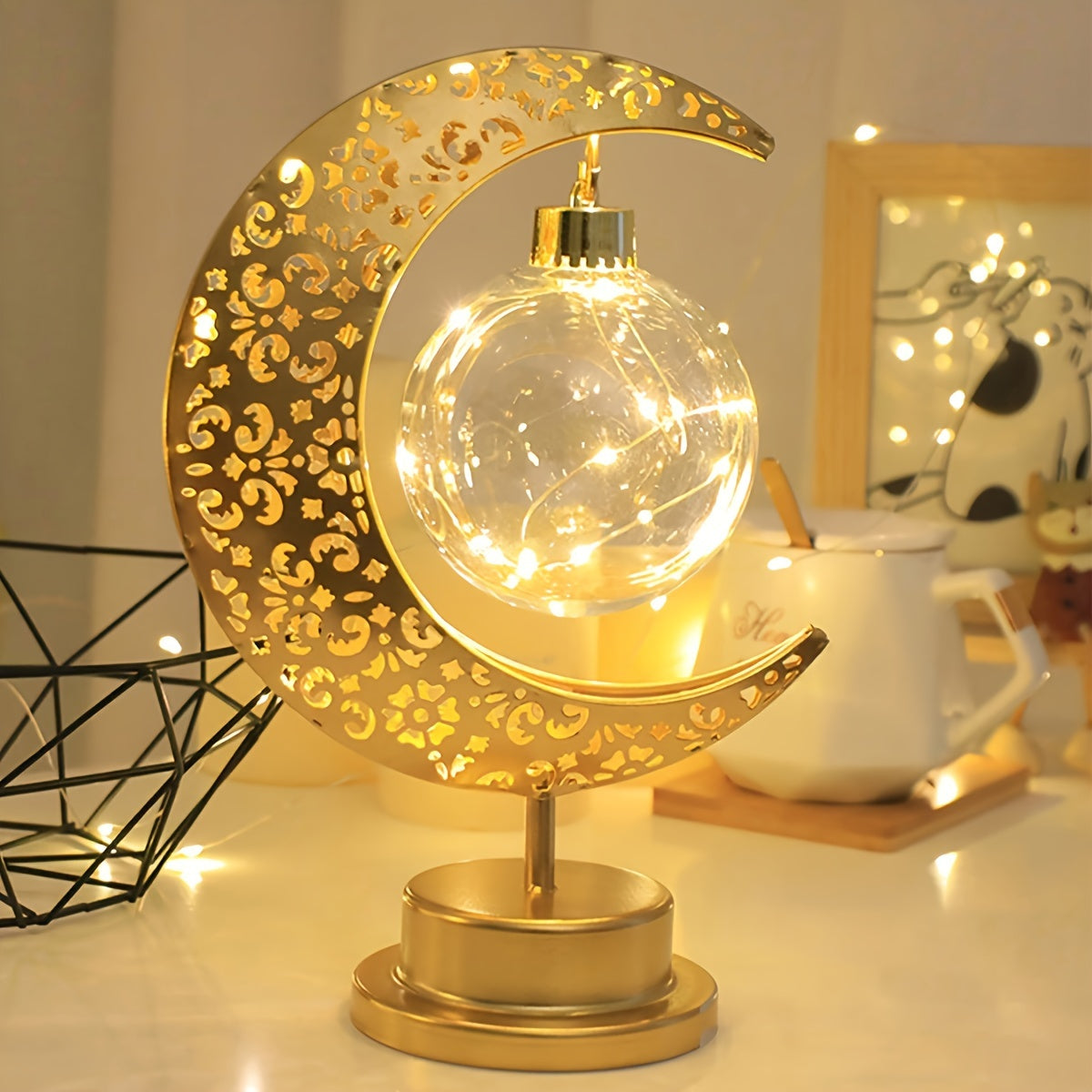 Moon Phase LED Night Light Battery Operated Multi-Color Freestanding Bedroom Decor