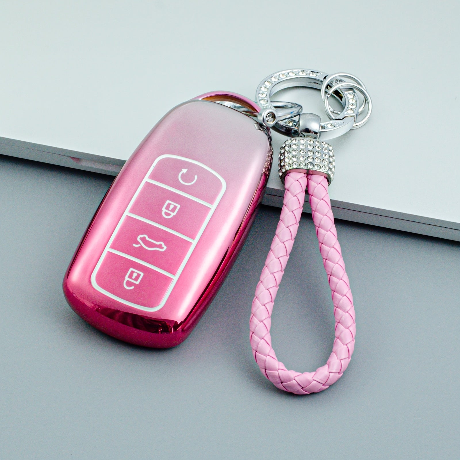 Protective TPU Key Fob Cover with Keychain for Car Remote