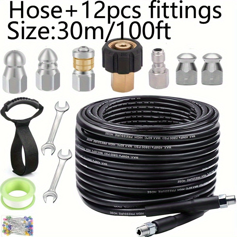 5800 PSI Sewer Jetter Kit for Pressure Washer Drain Cleaning with Corner Hose Attachment