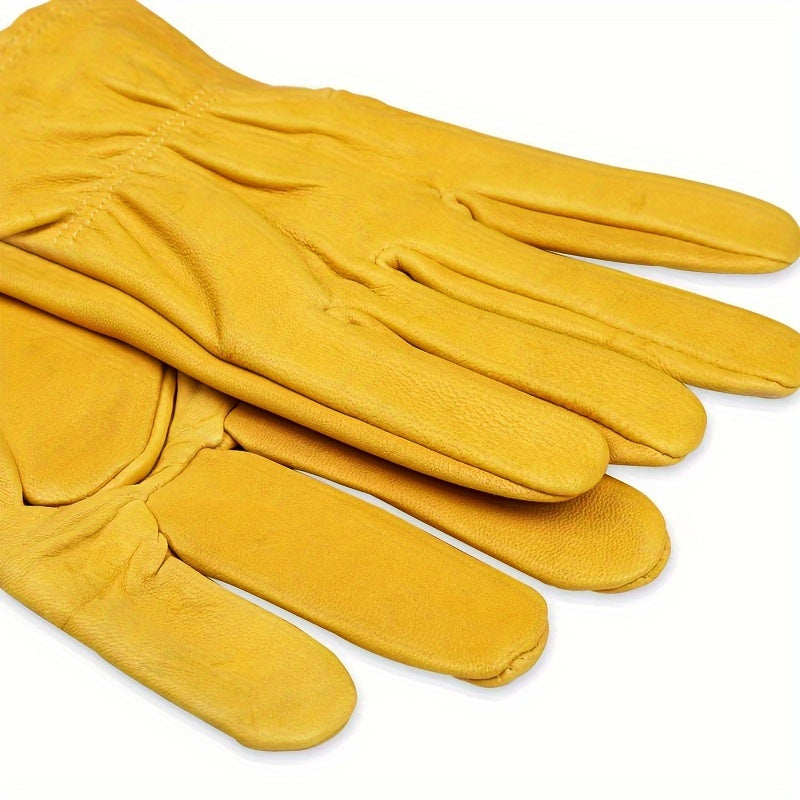 Beekeeping Gloves with Durable Goatskin Faux Leather Ventilated Long Sleeves and Elastic Cuffs