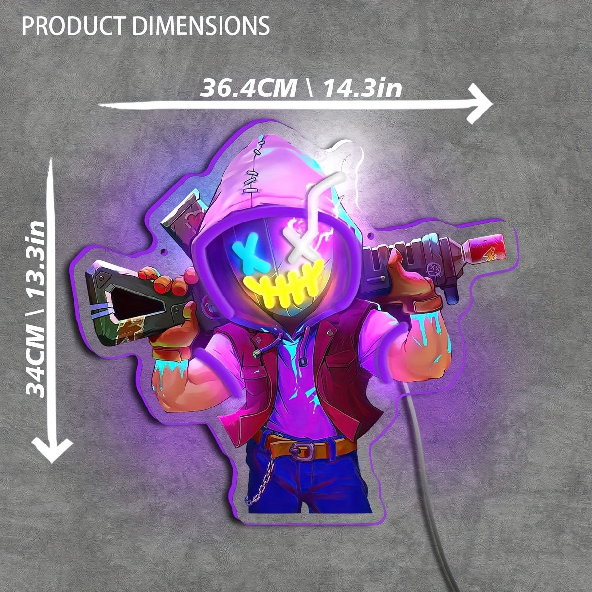 LED Wall Art with UV Printing for Game Studios Bars and Bedrooms USB Powered