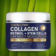 Ҳамма тері турлари учун коллаген ретинол кунлик ва тўшак ёруғлантирувчи креми, гиалурон кислотаси, C, E витамини, глицерин 30G 60G 100G