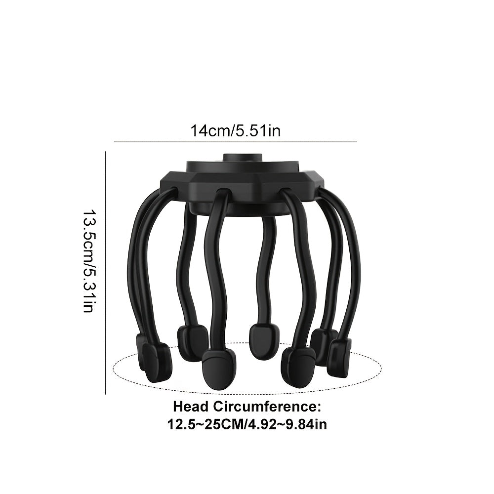 3 rejimli portativ elektr bosh massajeri, 8 yumshoq barmoq bilan 360 daraja bosh massajeri, dam olish va stressni kamaytirish uchun, USB orqali zaryadlanadigan, ajoyib bayram sovg'asi.