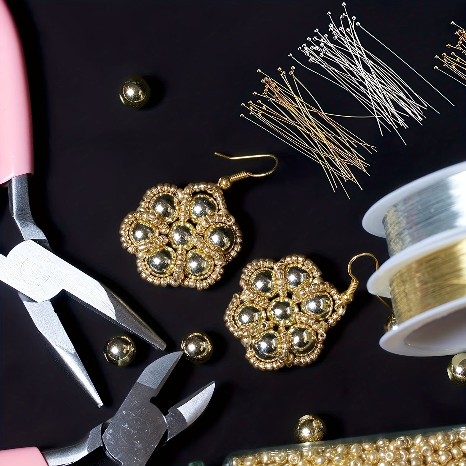 Set of Copper Ball Head Pins 16-35mm for Earrings Bracelets Jewelry Making