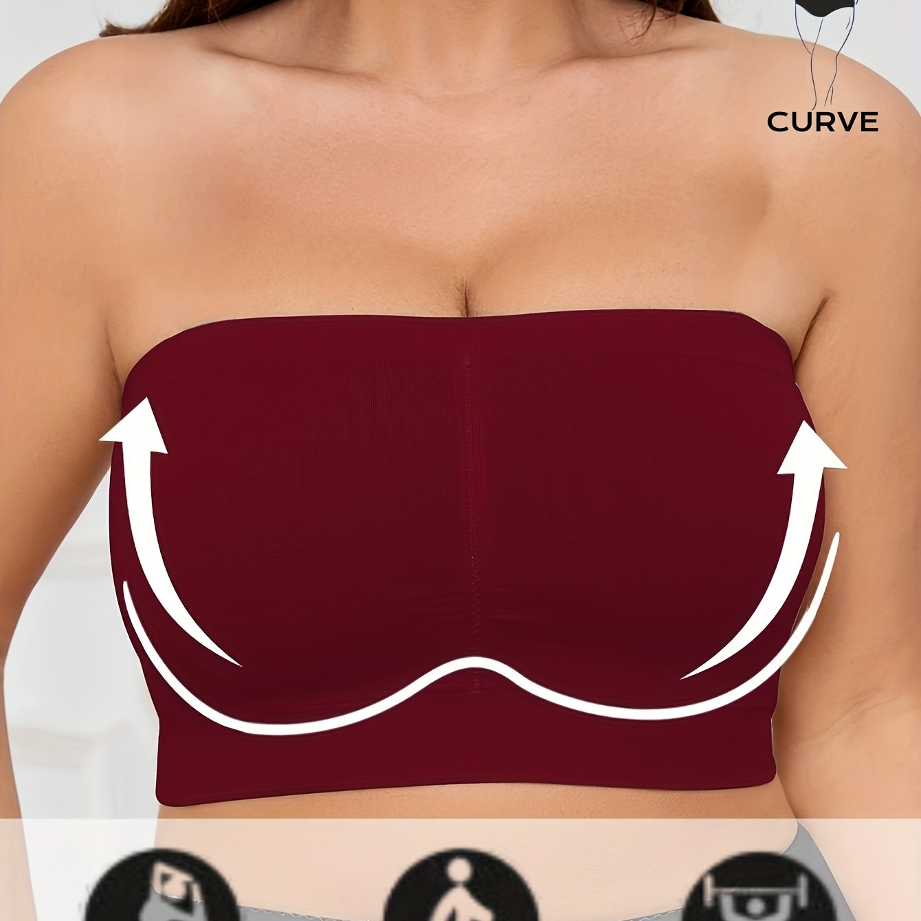 Plus Size Women's Seamless Backless Sports Bra Medium Support Yoga Gym Casual