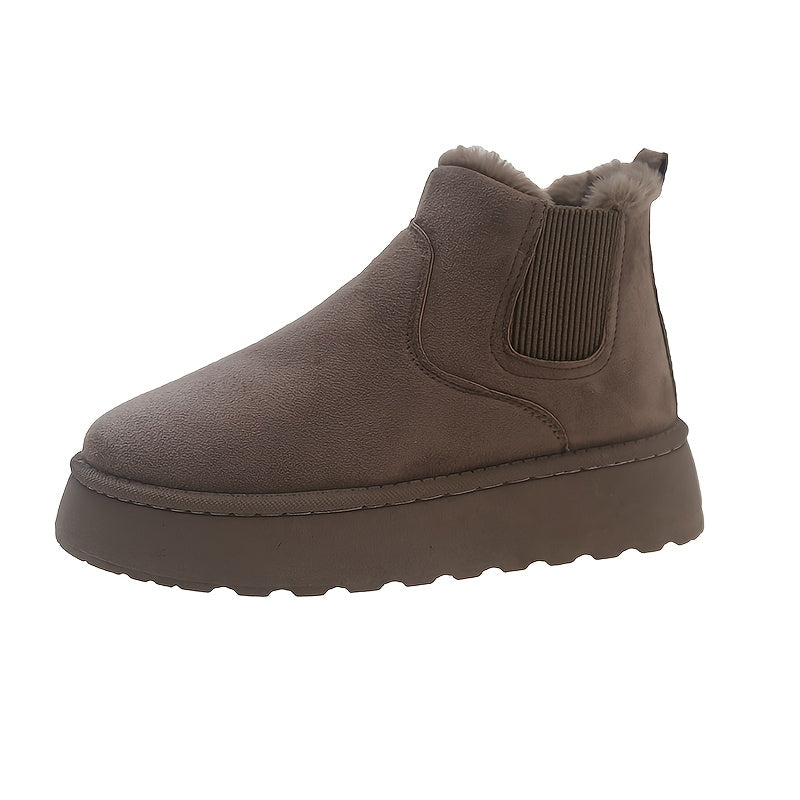 Women's Winter Snow Boots Mid-Calf Waterproof Rubber Sole Black