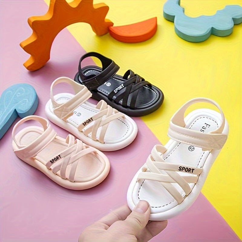 Girls Summer Princess Sandals 2025 PVC Heart Floral Korean Style Beach Casual