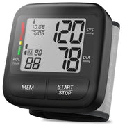Portable Wrist Blood Pressure Monitor with Large LCD Display Automatic Digital Device with Wrist Strap