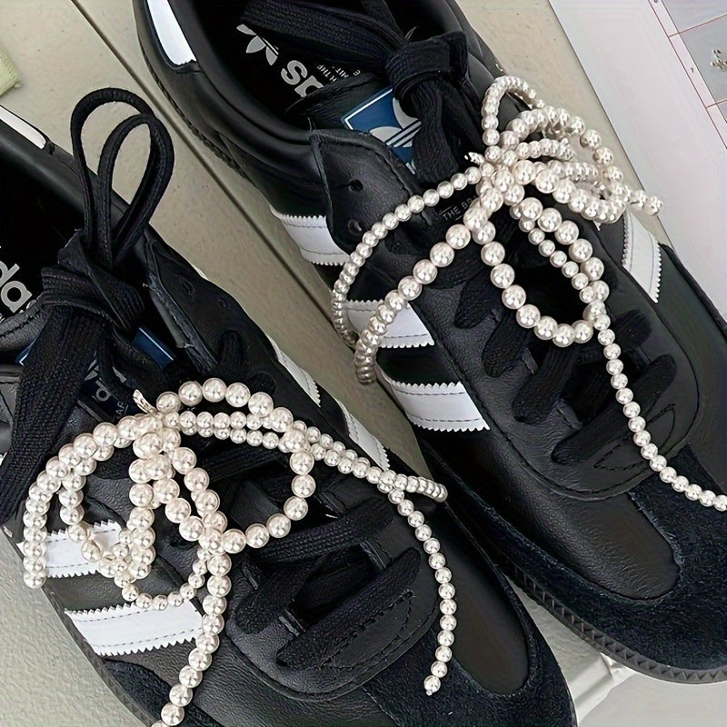 2 Pieces Pearl Butterfly Bow Shoe Accessories and Bag Pendants