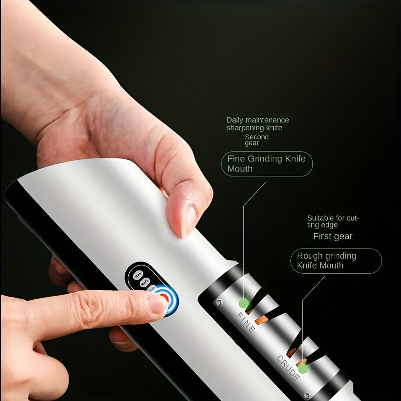 Rechargeable Kitchen Knife and Scissors Sharpener with Digital Display and USB Charging