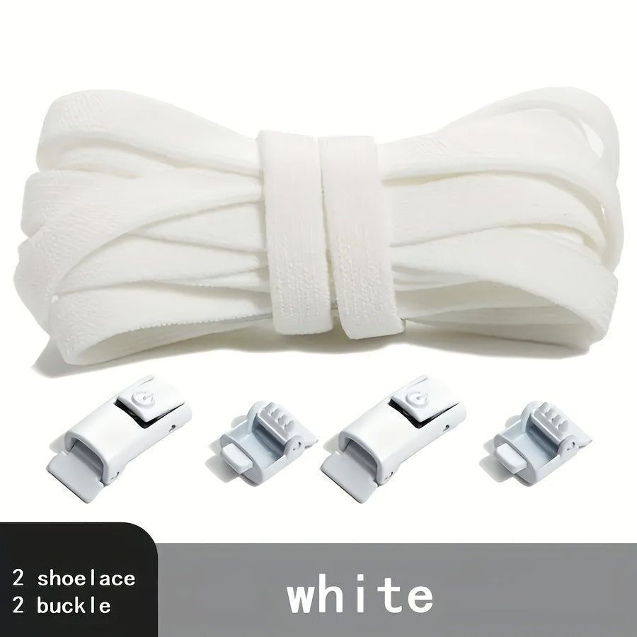 Unisex Spandex No-Tie Elastic Shoelaces Quick-Release Athletic Shoe Laces