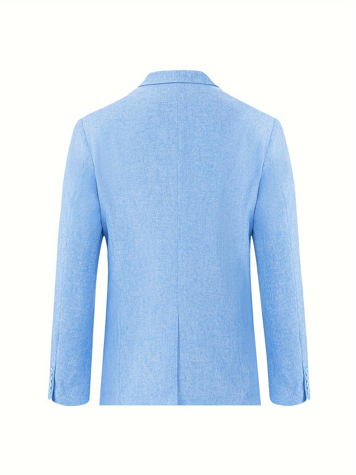 Мужской однотонный повседневный деловой пиджак из полиэстера с лацканом, рукавами и карманами