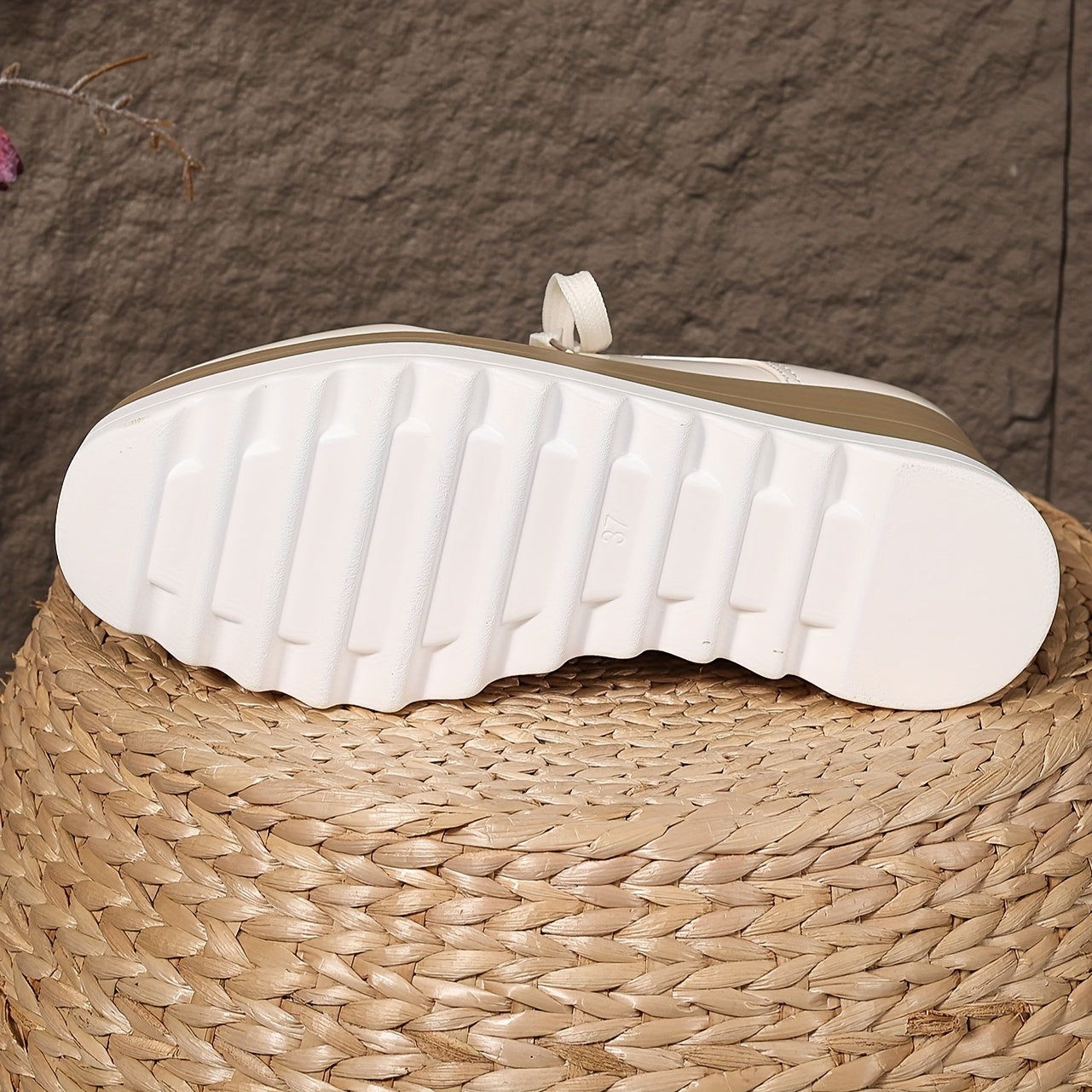 Women Square Toe Platform Shoes Thick Sole Non-Slip Lightweight