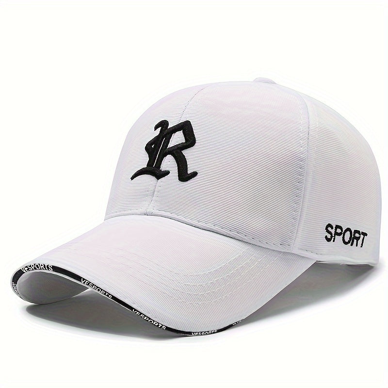 Unisex 3D Embroidered Letter Baseball Cap Polyester Adjustable Breathable UV Protection for Outdoor Sports