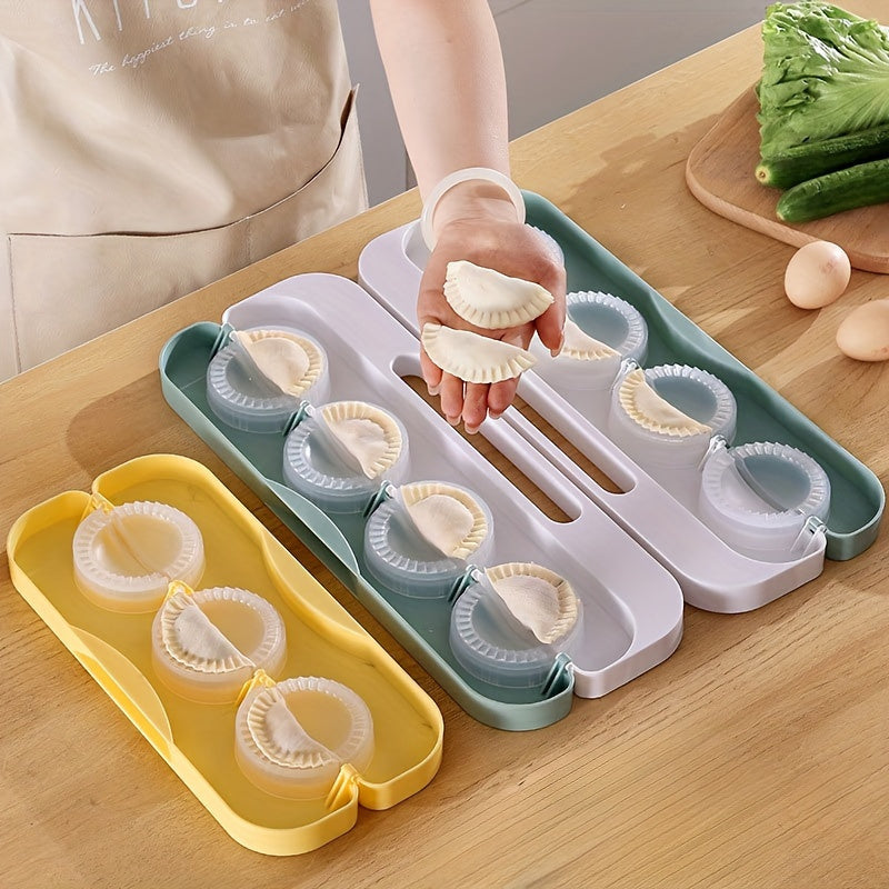 1 dona Quick-Press Plastic Dumpling Maker 8 ta dumpling uchun, batareyalar talab qilinmaydi. Uy sharoitida tayyorlangan dumplinglar uchun oshxona qurilmasi.