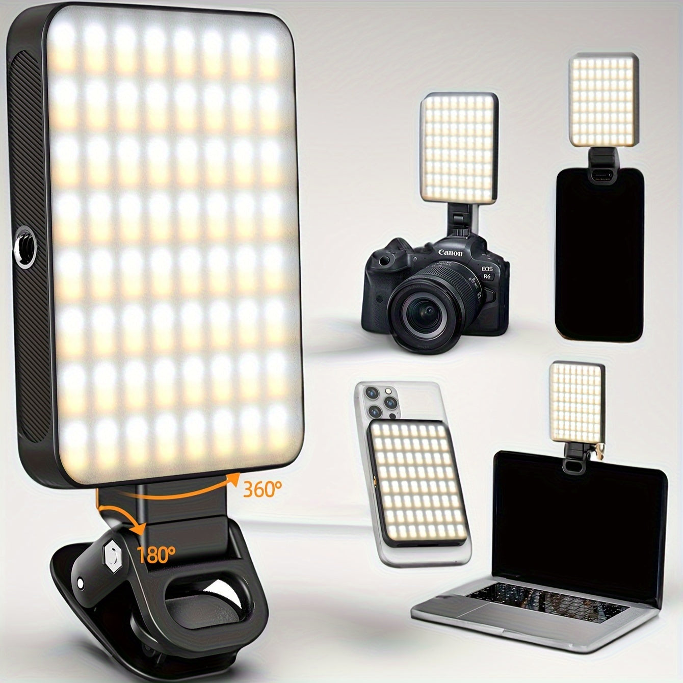 Rechargeable LED Ring Light with Magnetic Attachment and 3 Light Modes for Smartphone Photography and Video Conferencing