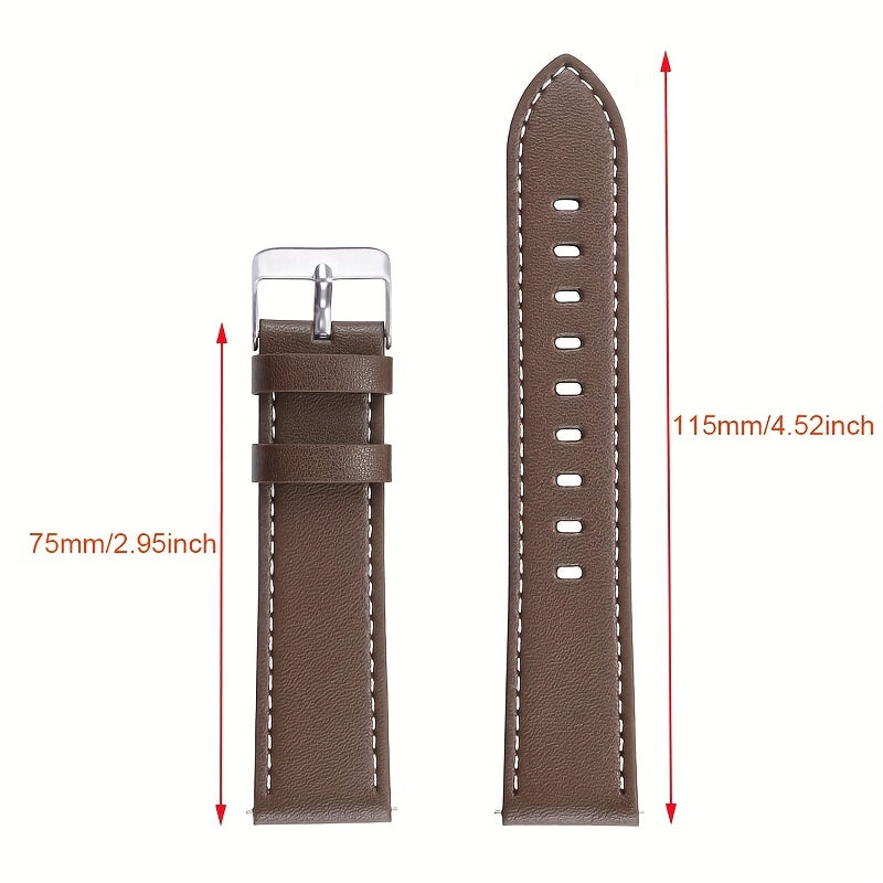 Stylish 22mm PU Leather Watch Band for Smartwatches with Quick-Release Design