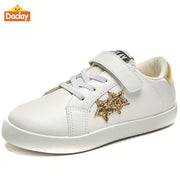 Zapatillas deportivas casuales para niños y niñas con estrellas, de caña baja y suela de PU