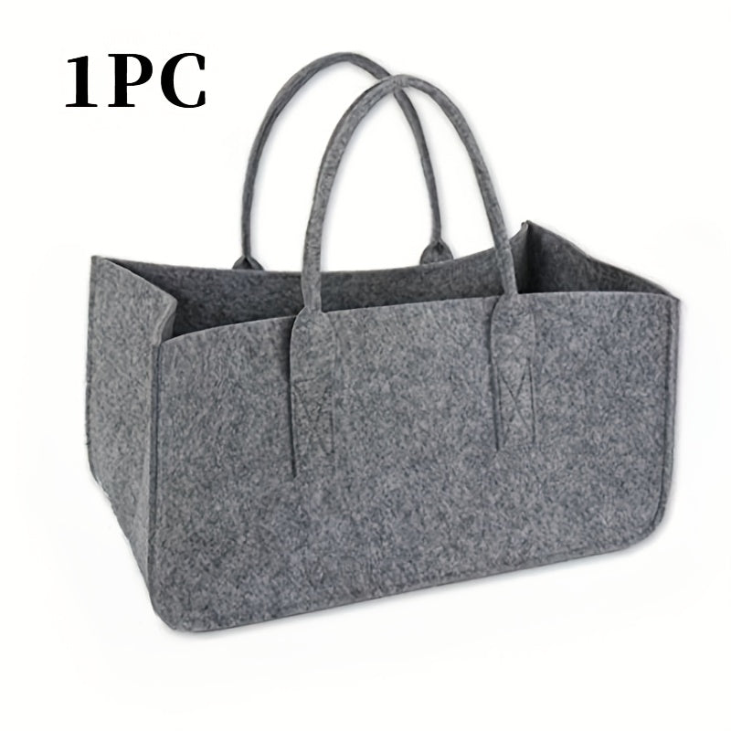 Extra-Large Firewood Carrier Bag with Dual Handles, Durable Felt, Portable