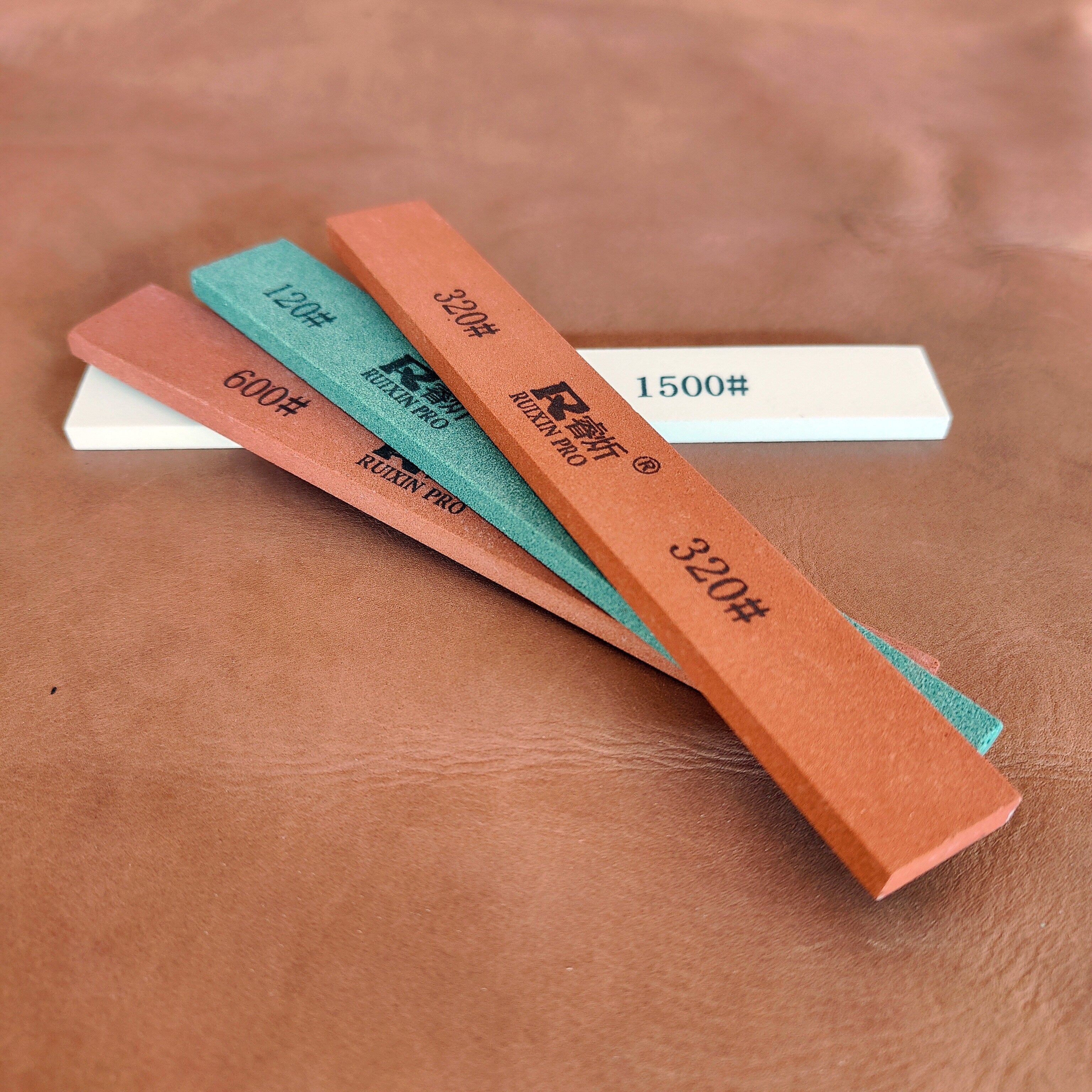 Knife Sharpening Stone Set 4 Pieces 150x20x5mm Grits for Kitchen and Restaurant