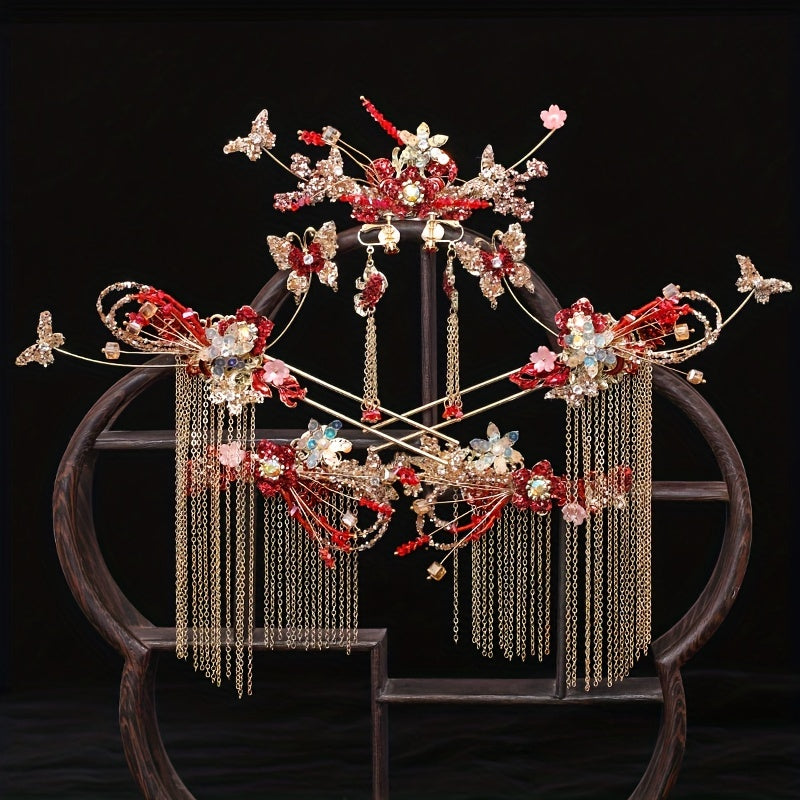 Retro Hair Stick Hair Comb and Earrings Set for Women Hair Accessories