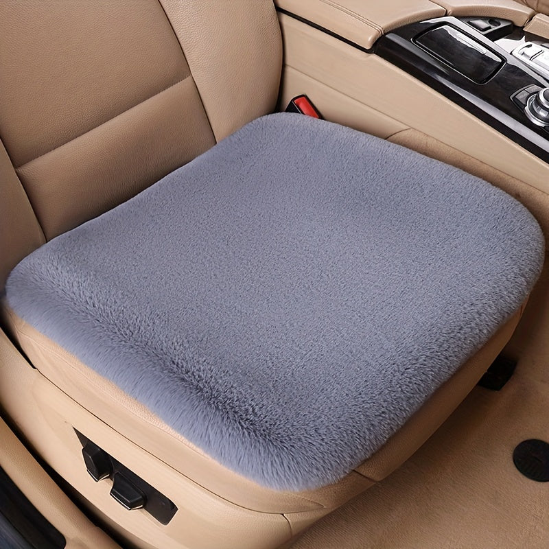 Funda de asiento de coche de invierno de peluche sintético, cojín delantero de asiento, removible, suave y ligero