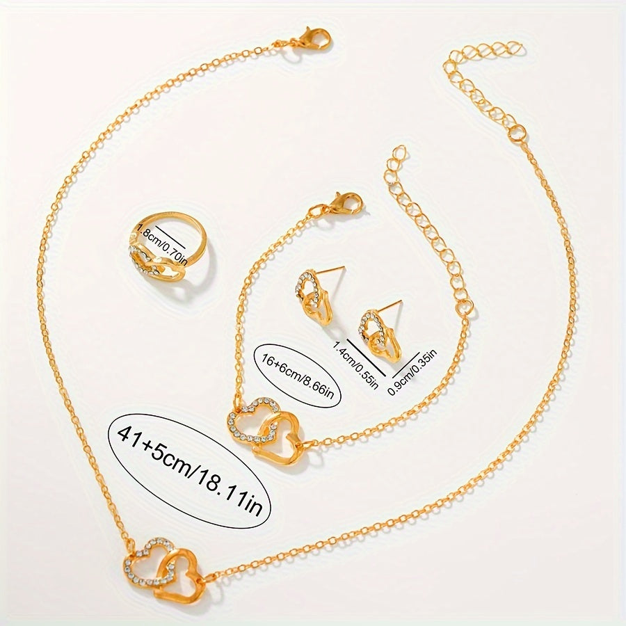 Женский кварцевые часы и набор украшений из 5 стильных аксессуаров