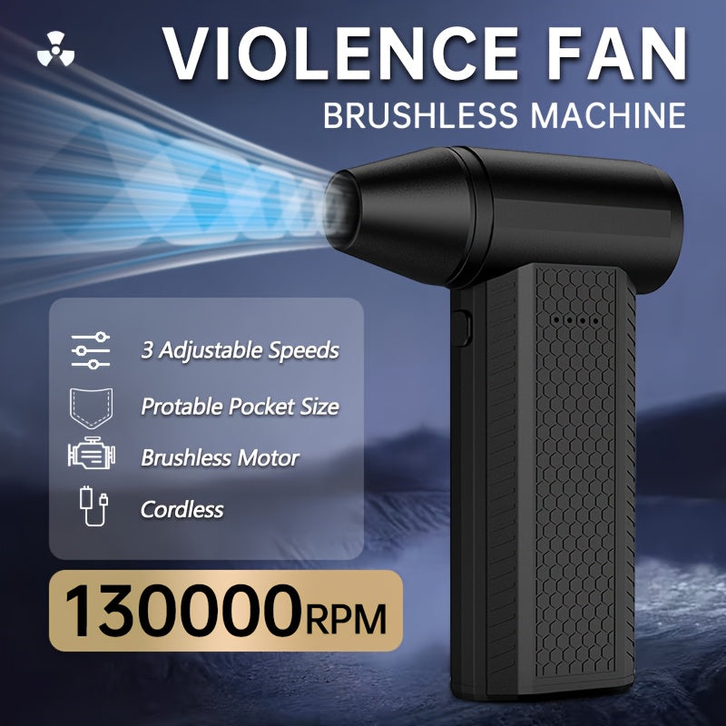High-Speed Mini Blower with Adjustable Speeds Portable Turbo Fan USB Powered