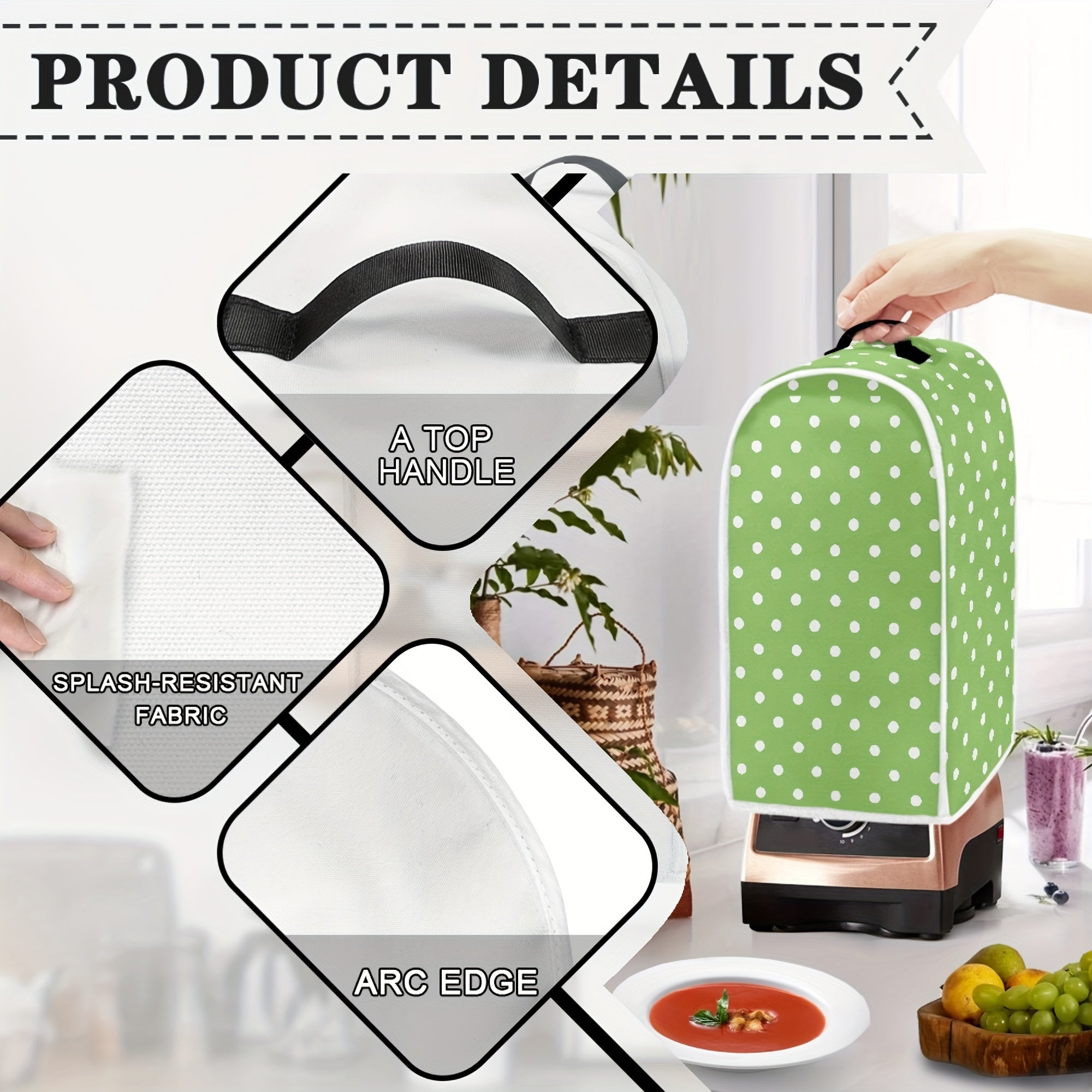 Plastic Polka Dot Kitchen Appliance Cover Splash-Proof Washable Dust Protector for Stand Mixers and Coffee Makers