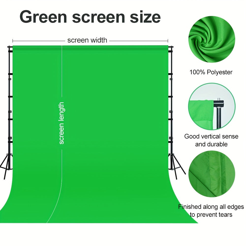 Green Screen Backdrop Polyester 152.4x198.12cm for Video Streaming Photography and Editing