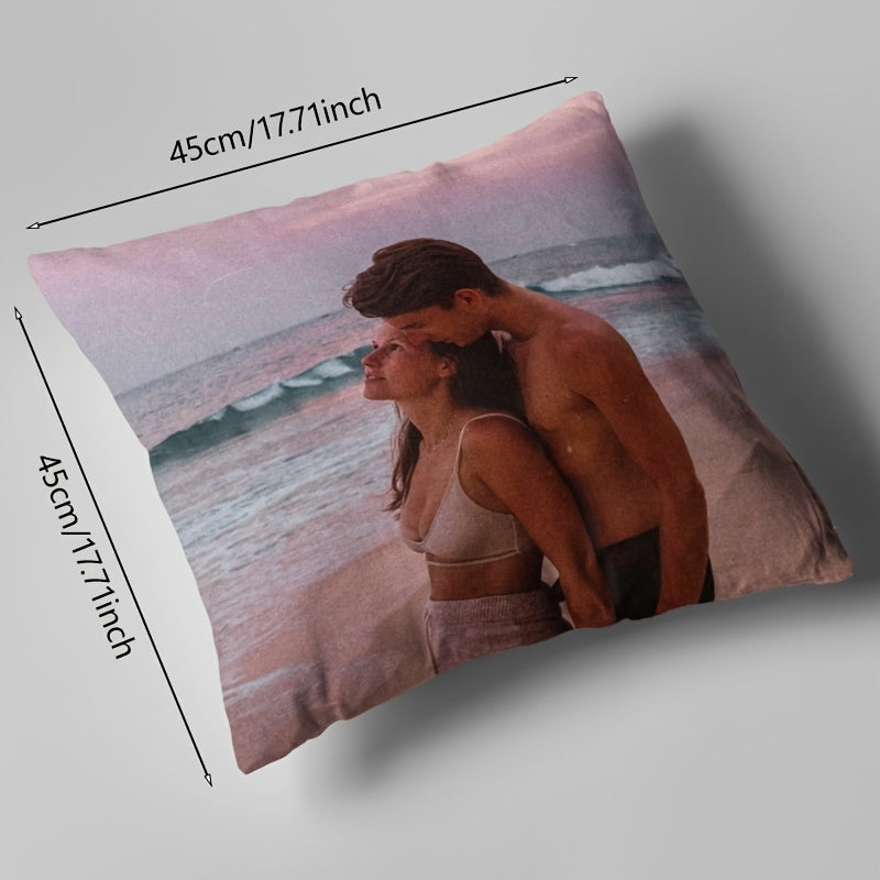 Personalized Photo Pillowcase for Couples Friends and Pets Soft Polyester Custom Gift