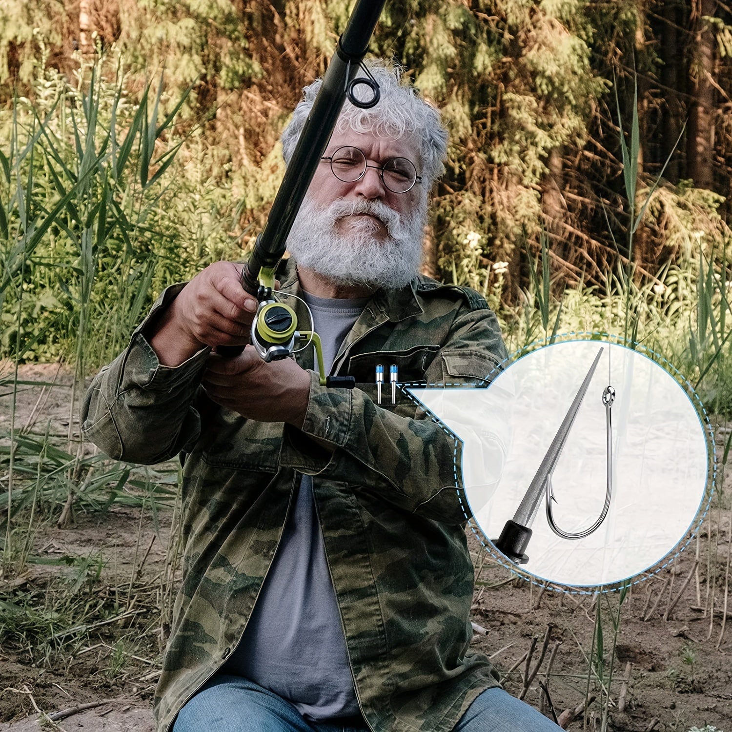Piedra de afilado de diamante portátil con varilla retráctil para anzuelos de pesca, cuchillos, hojas, caza y pesca al aire libre