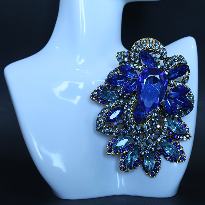 Women's Rhinestone Lapel Pin Sparkling Badge for Dress Sweater Clothing Decor