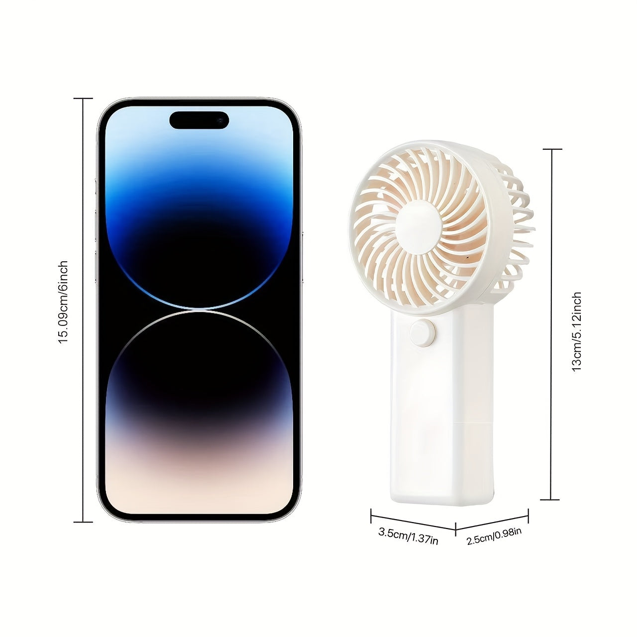 Portable Handheld Fan Battery Powered with Lanyard for Office Outdoor Travel Camping