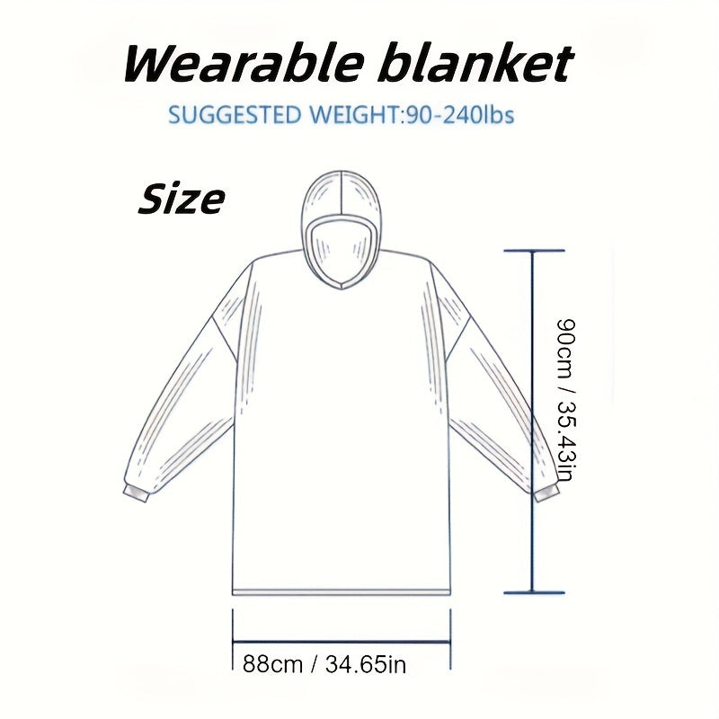 Manta vestible de tamaño extra para hombres y mujeres, suave franela con bolsillo frontal