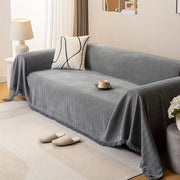 Chenille Sofa Cover with Herringbone Pattern Pet-Friendly Anti-Slip Dustproof Machine Washable Fits Armchair to 4-Seater Living Room