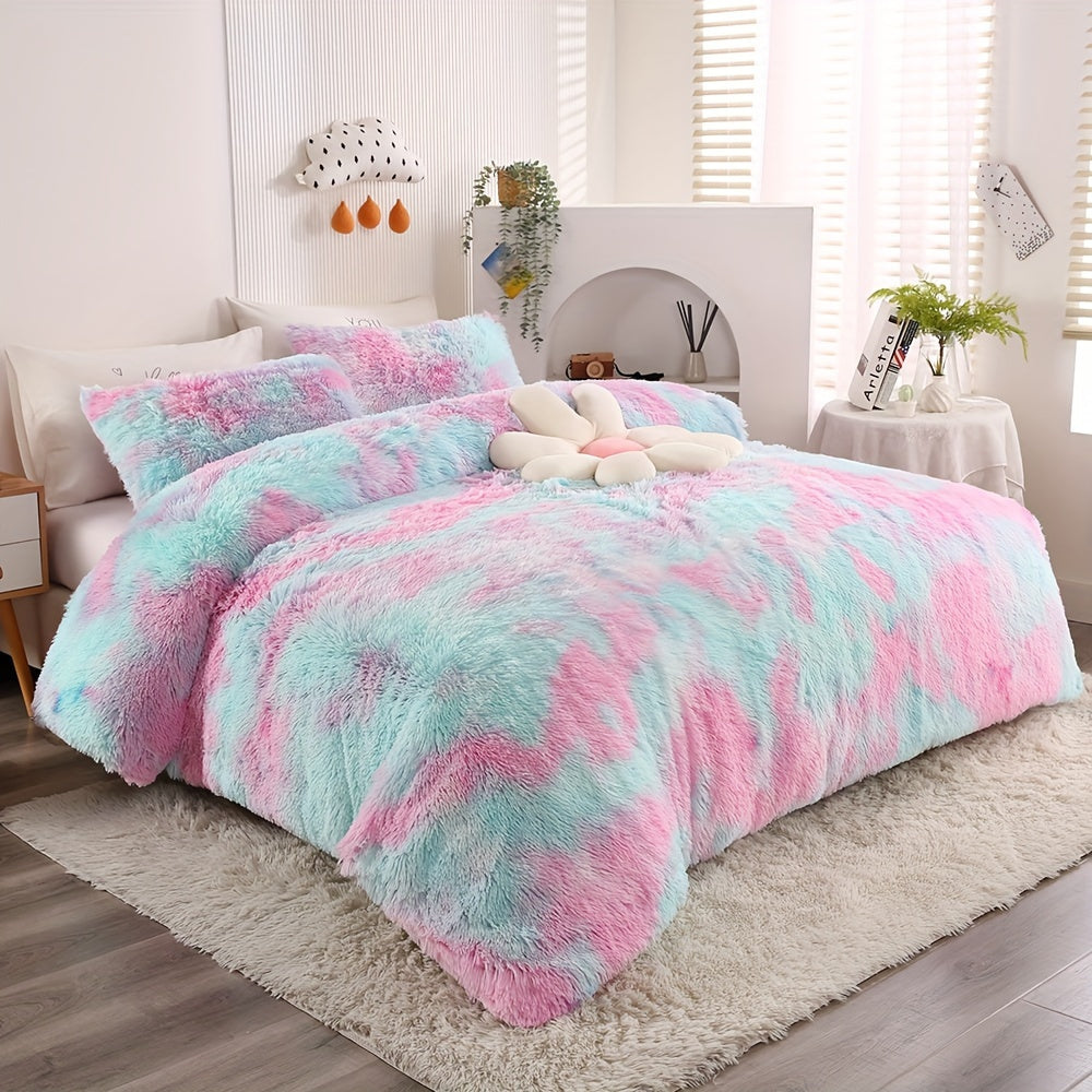 Люкс плюш узун жонли ювошли қопламалар тўплами, зиппер ёпишли, нафас олувчи полиэстер, бир рангли, барча мавсумлар учун