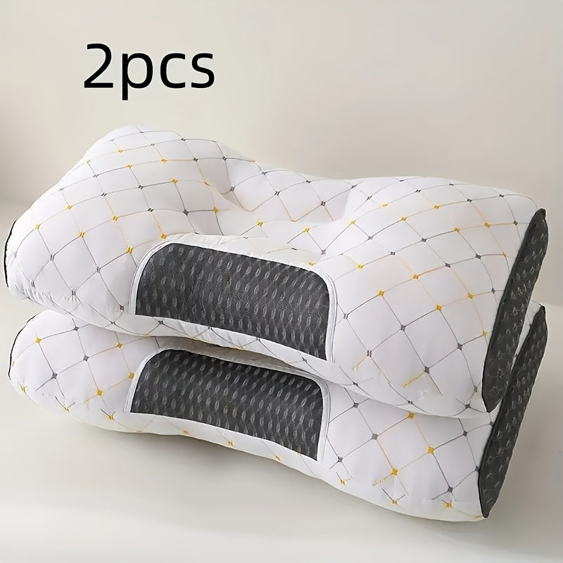 Set of 2 Multifunctional Memory Foam Massage Pillows for Neck and Back Support